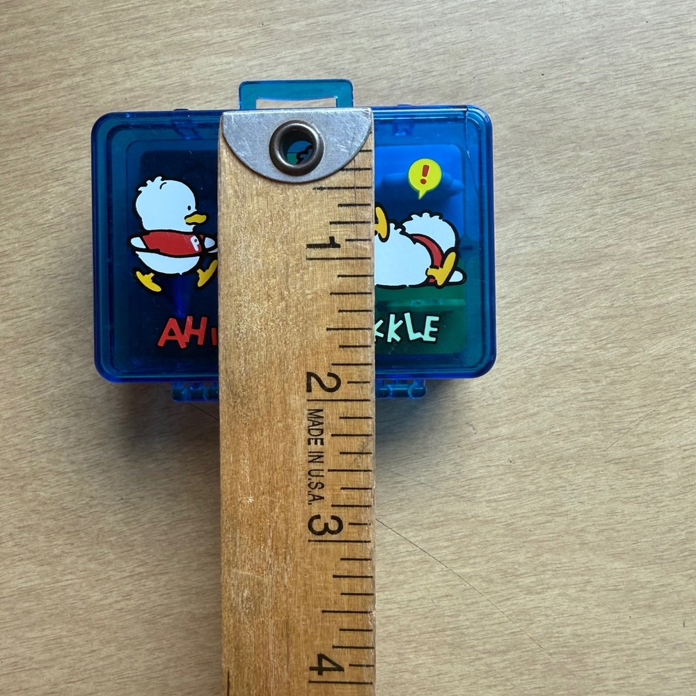 Sanrio Ahiru No Pekkle Stamp Set OS Blue Good 1993 Vintage Case 4 Stamps Japan - Picture 8 of 13